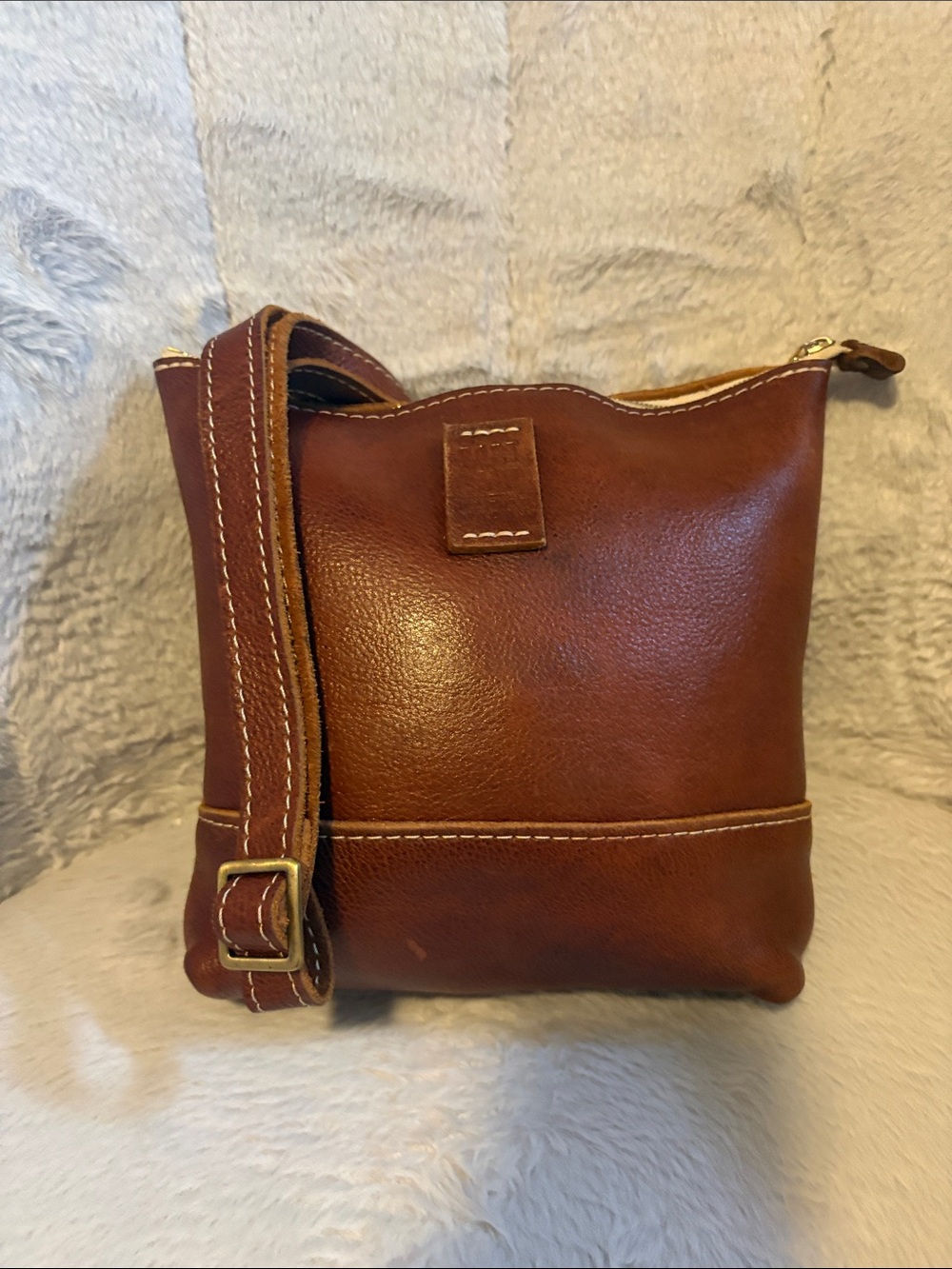 Portland Leather Brown Crossbody with Adjustable Strap
